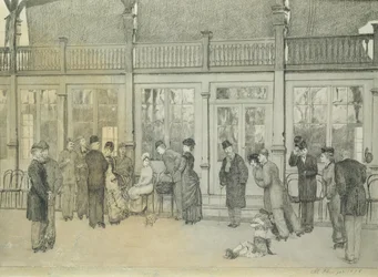 Sted fra "Paraphrase on the Discovery of a Glove", pub. 1881, 1878 (vasket indisk blekk og penn på papir)